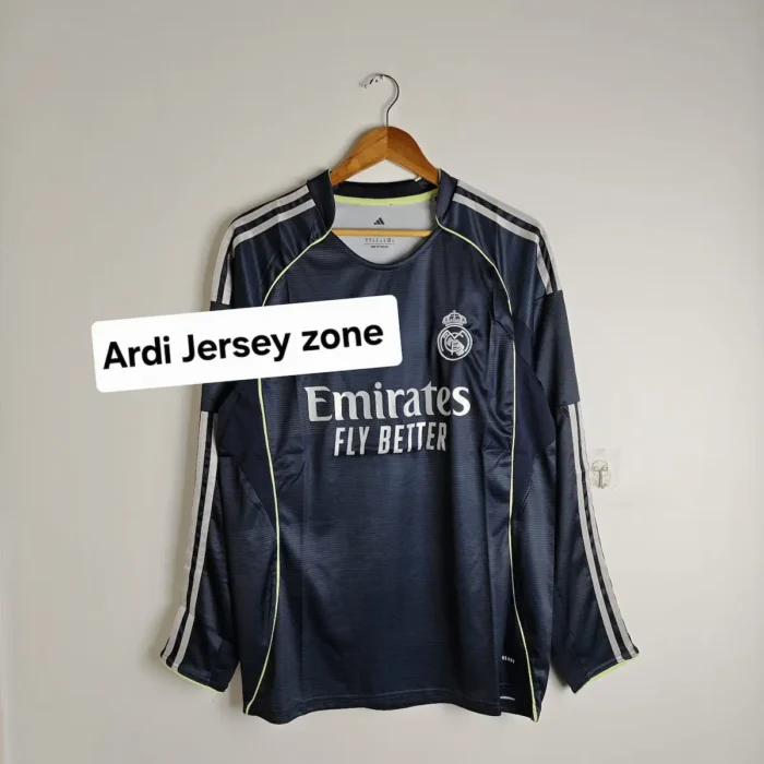 Real Madrid 2025 - 26 away kit fan edition full sleeve - Image 1