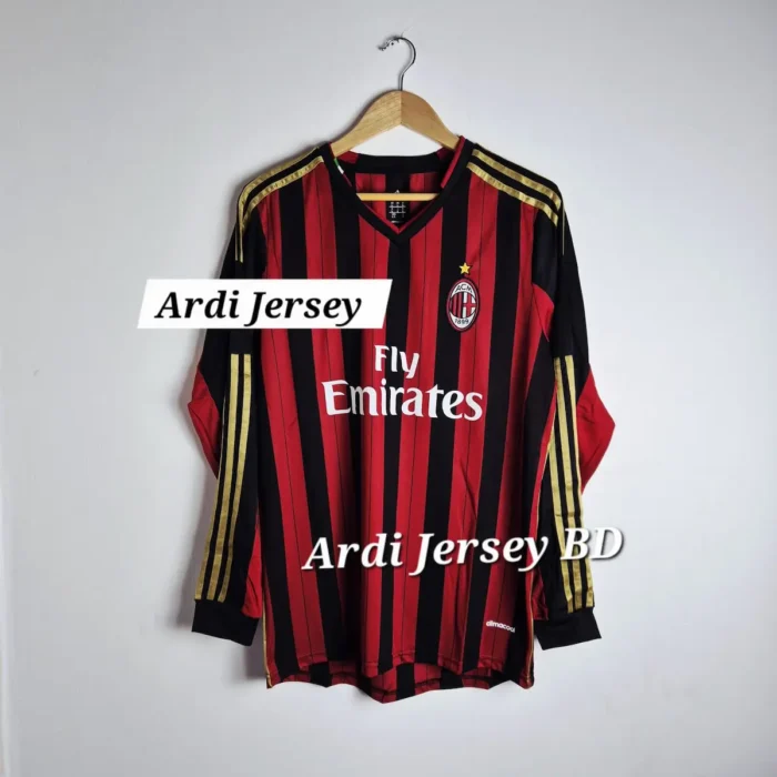 AC Milan 2013 - 14 home kit Full sleeve retro - Image 1