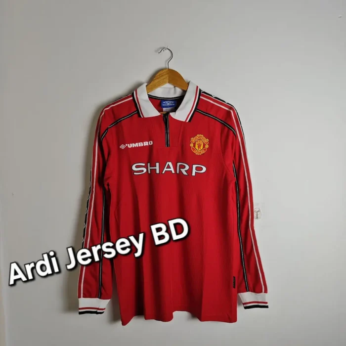 Manchsester United 1998 home kit full sleeve retro - Image 1