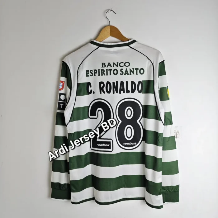 Sporting CP 2002 home kit retro fulll sleeve - Image 5