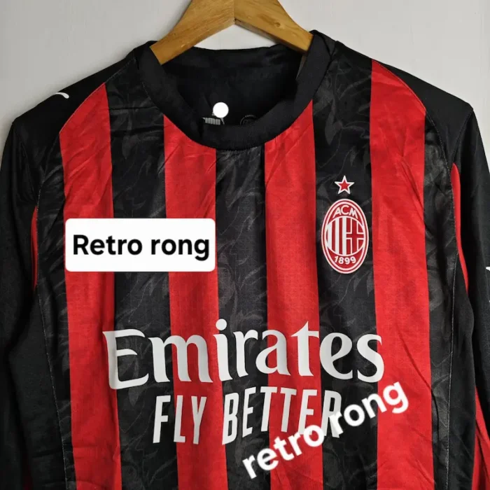 Ac Milan 2025 -26 home kit player edition full sleeve - Image 4